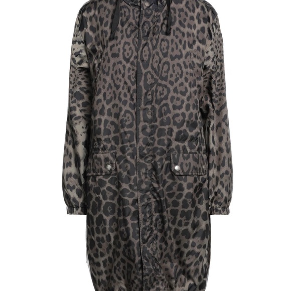 Saint Laurent Paris - Leopard Print/Dark Grey Polyamide Parka - Size F40 - $4500 - Picture 9 of 10